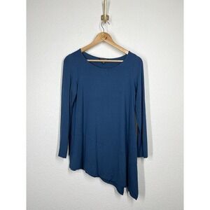 Eileen Fisher Viscose Jersey Asymmetrical Tunic Top Medium M